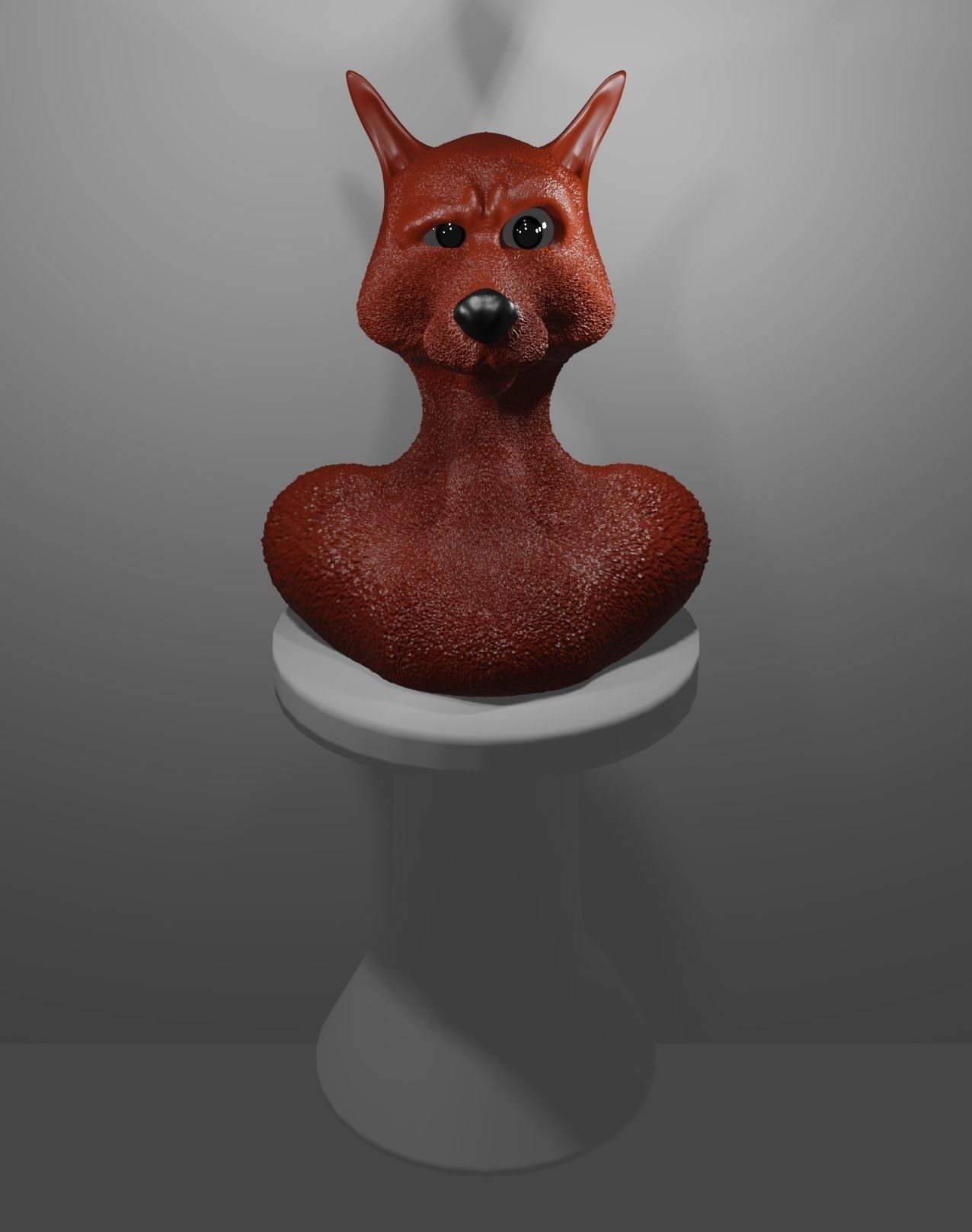 Improvisation bust of fox 3D print model_4