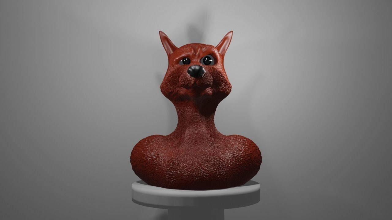 Improvisation bust of fox 3D print model_3