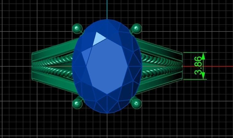 big oval stone ring 3D print model_34