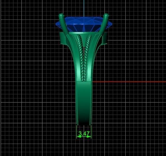 big oval stone ring 3D print model_35