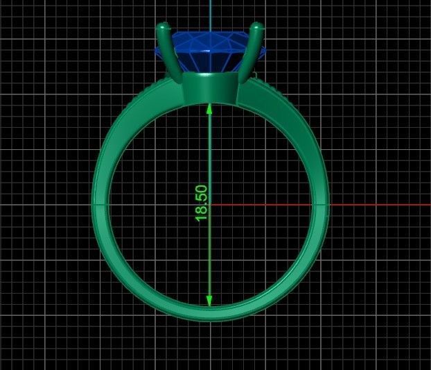 big oval stone ring 3D print model_7