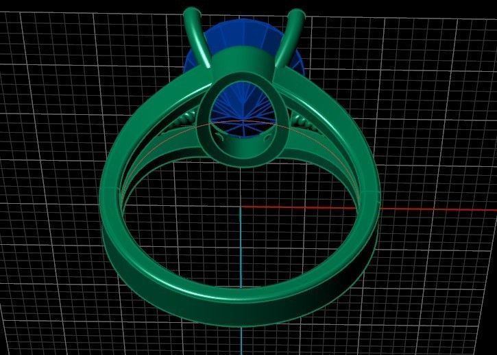 big oval stone ring 3D print model_38