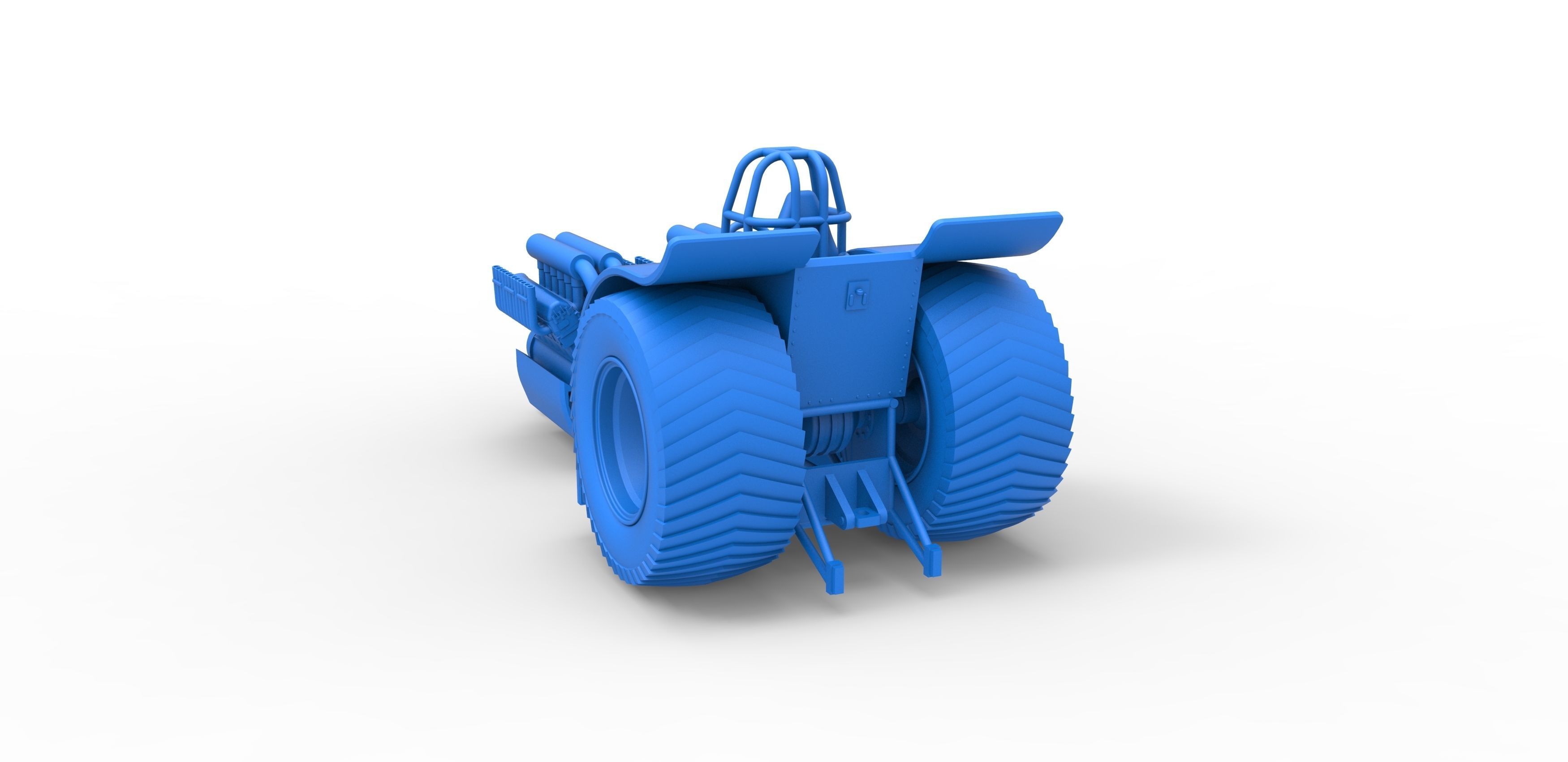 Pulling tractor with 2 engines V12 Scale 1 to 25 3D print model_24