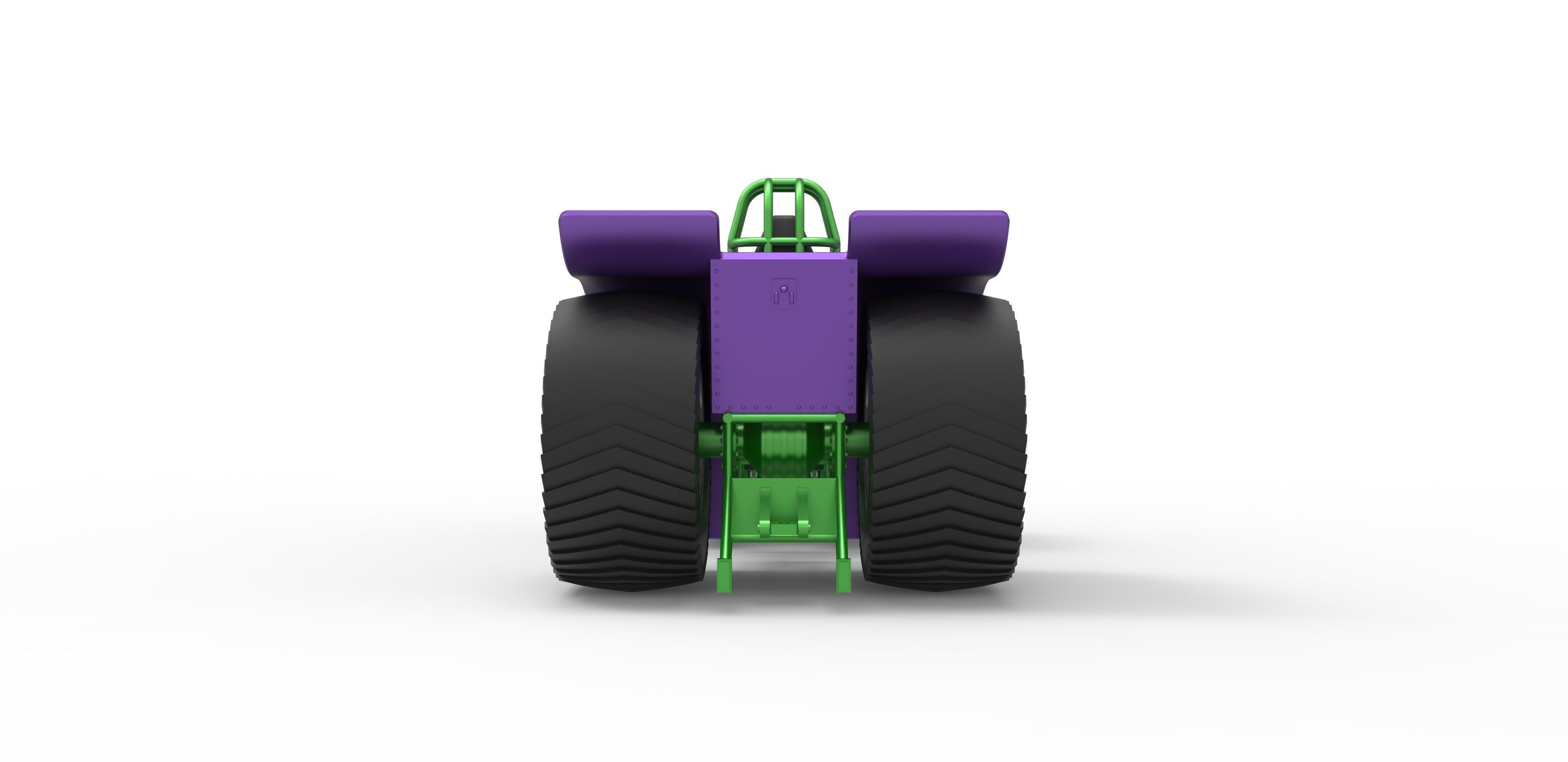 Pulling tractor with 2 engines V12 Scale 1 to 25 3D print model_13