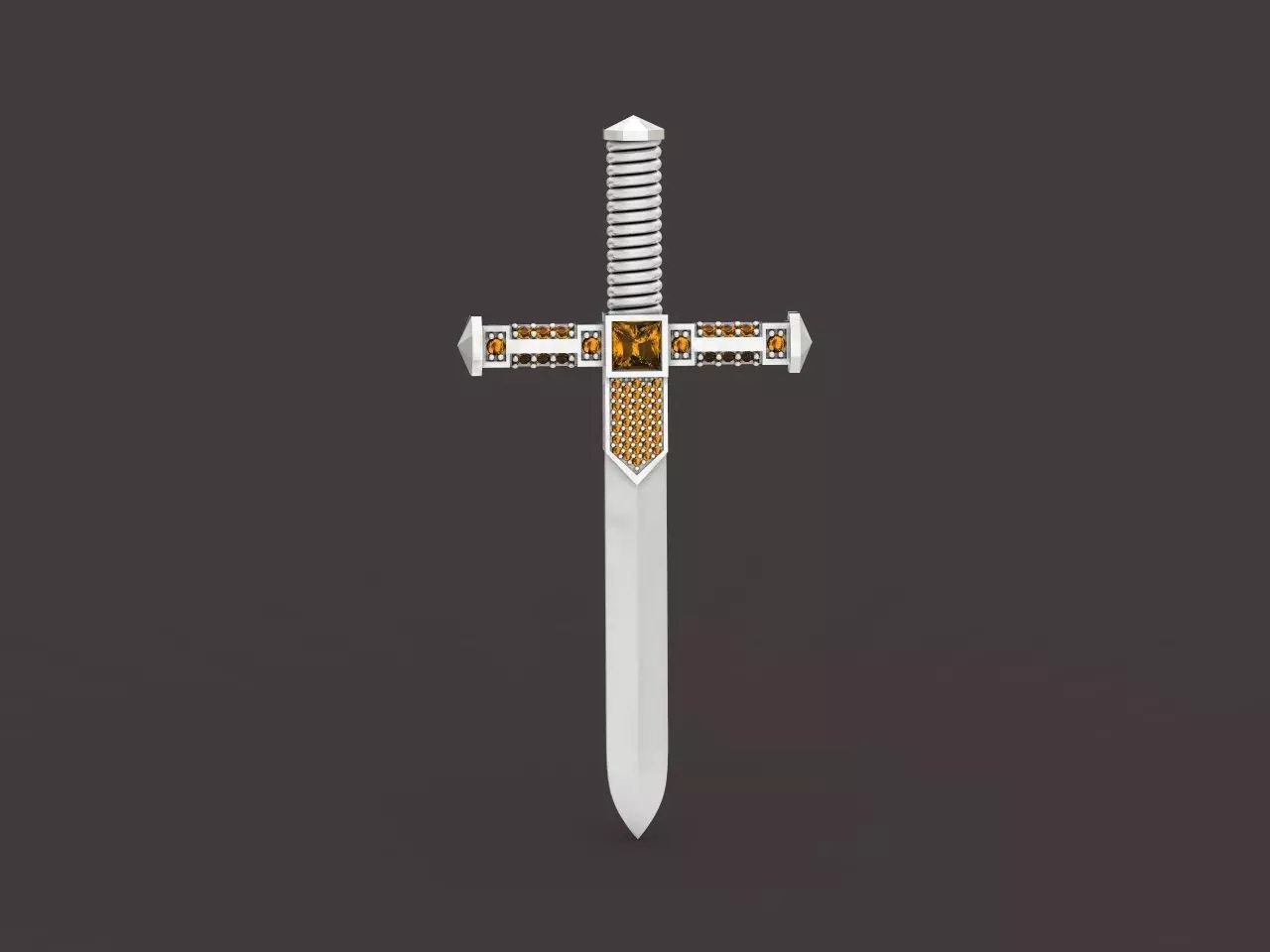 pendant sword with stones dagger 3D print model