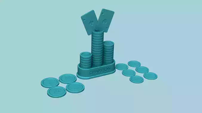 Poker KIT - Chips and Trophy - STL Printable 3D print model