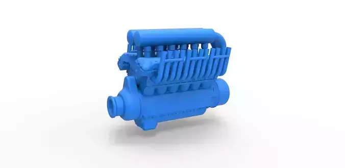 Engine V12 for pulling tractor Scale 1 to 25