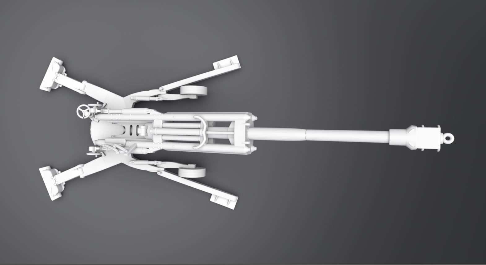 M777 Howitzer Scale model 3D print model_3