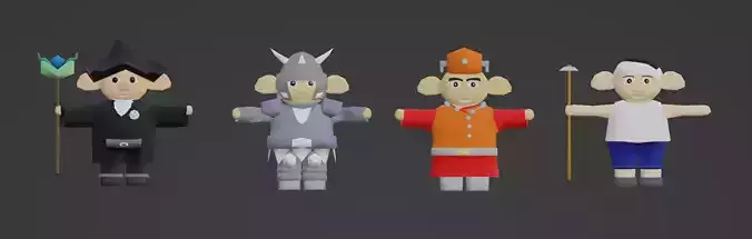 cartoon character low-poly 3D model kaka