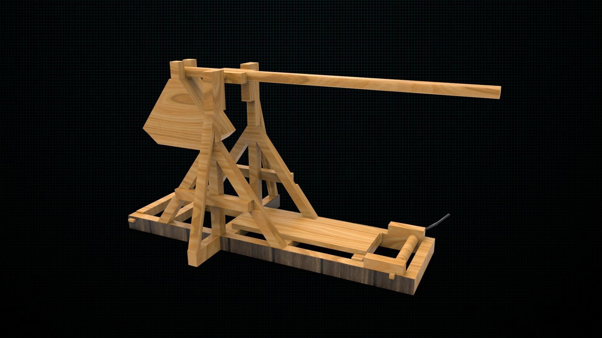 Trebuchet launcher 3D print model_8