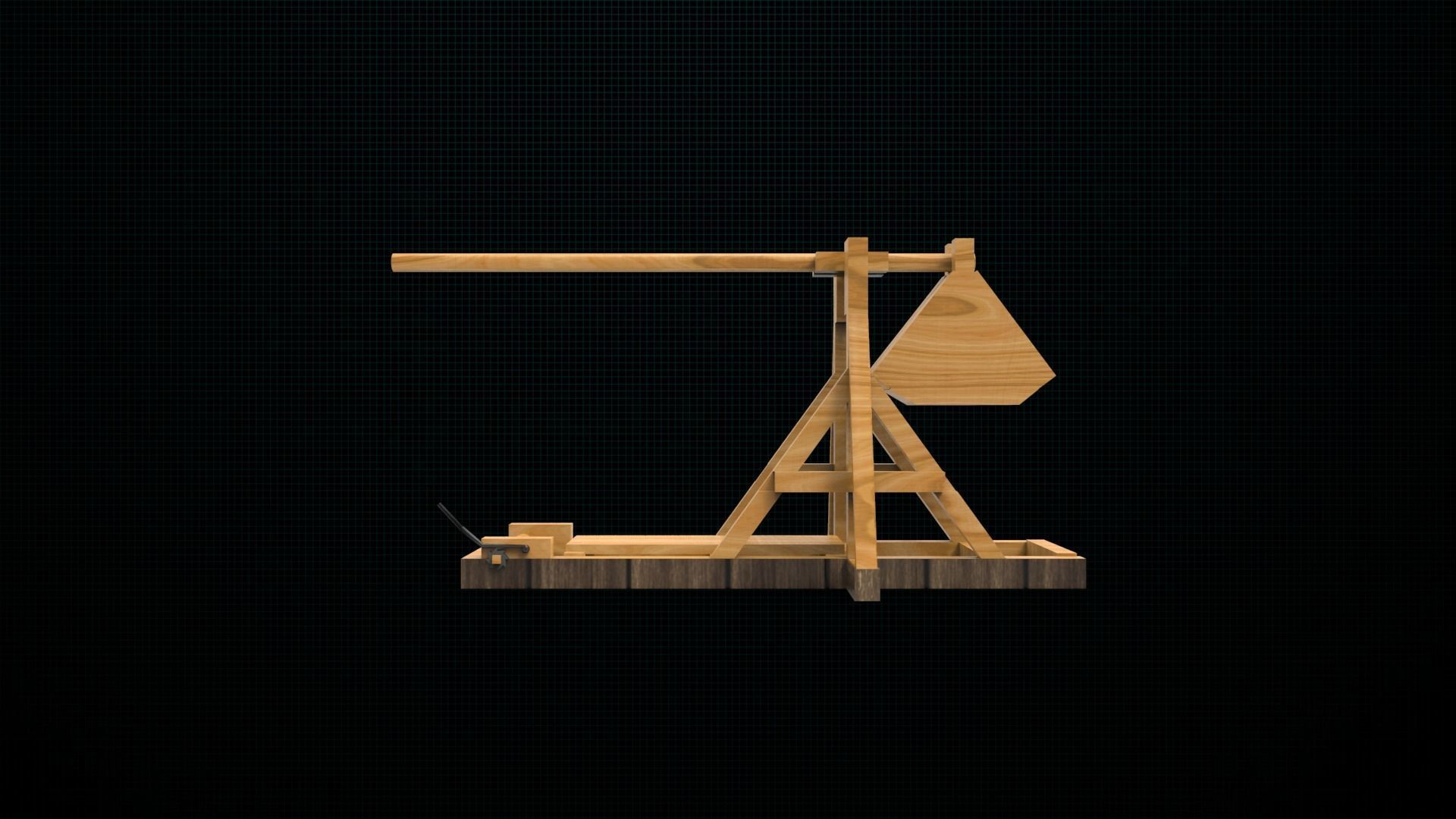 Trebuchet launcher 3D print model_4