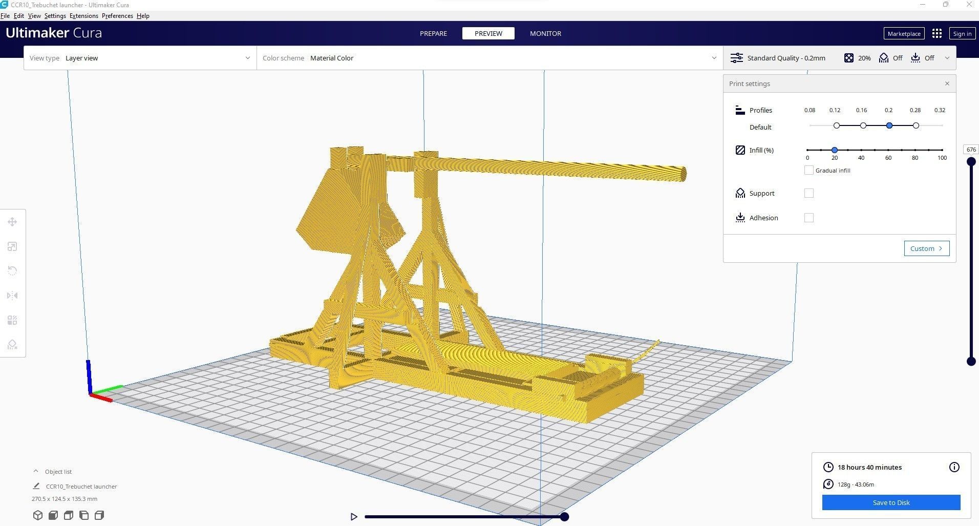 Trebuchet launcher 3D print model_3