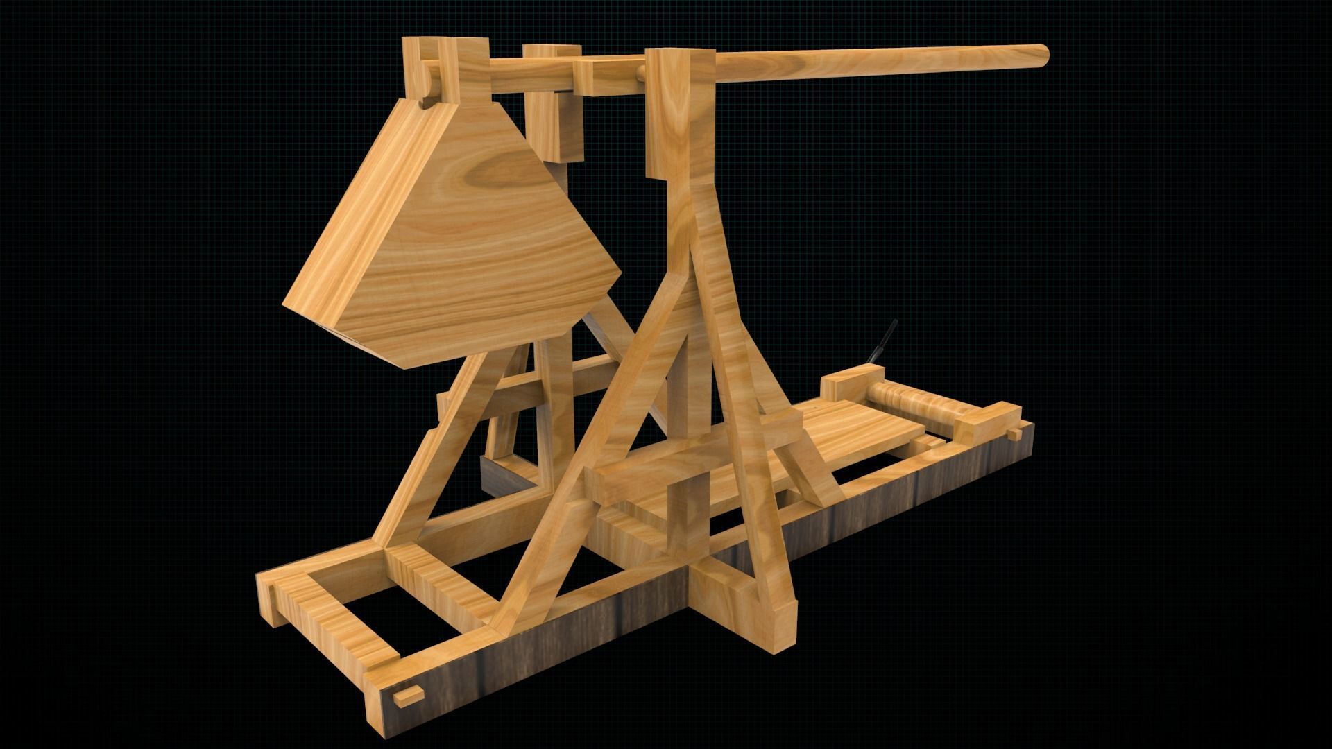 Trebuchet launcher 3D print model_12
