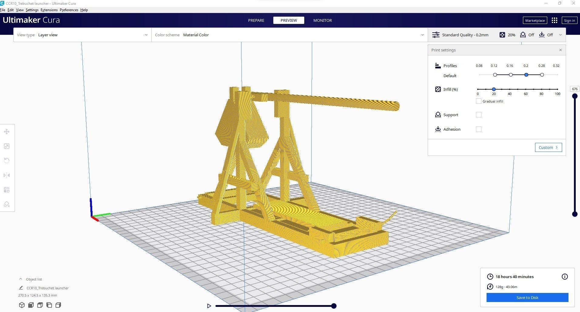 Trebuchet launcher 3D print model_1