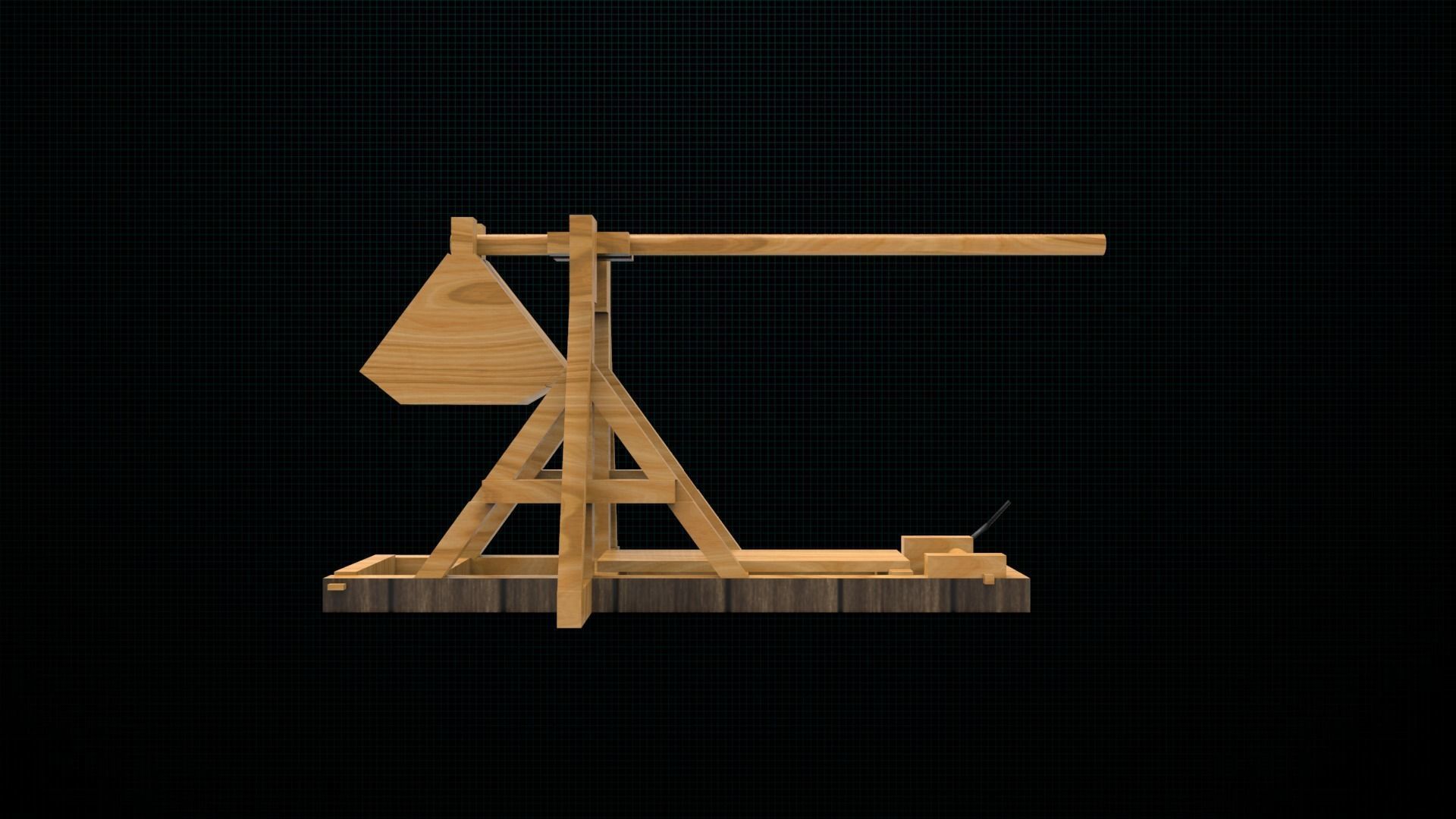 Trebuchet launcher 3D print model_2
