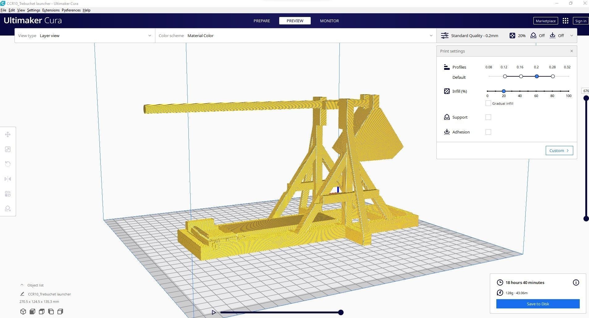Trebuchet launcher 3D print model_9
