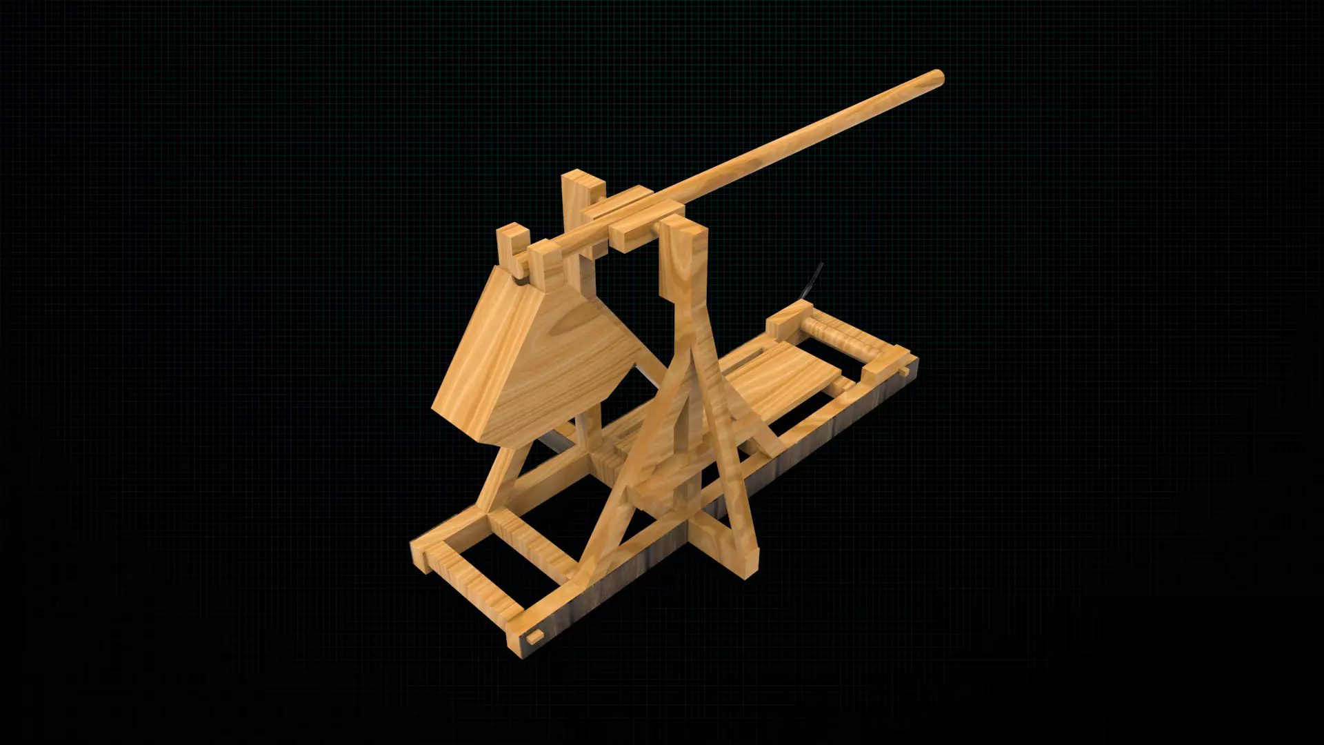 Trebuchet launcher 3D print model_0