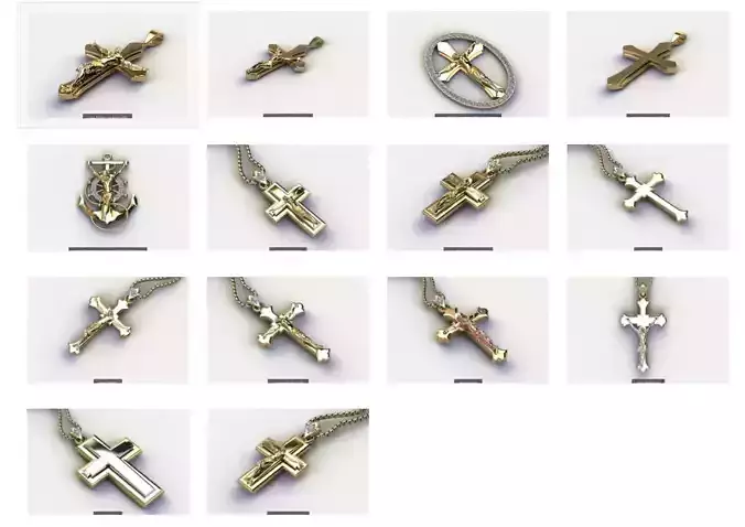 14 model Jesus Pendant  3D Model Collection