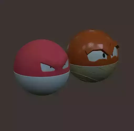 Voltorb  and Voltorb Hisuian pokemon high-res