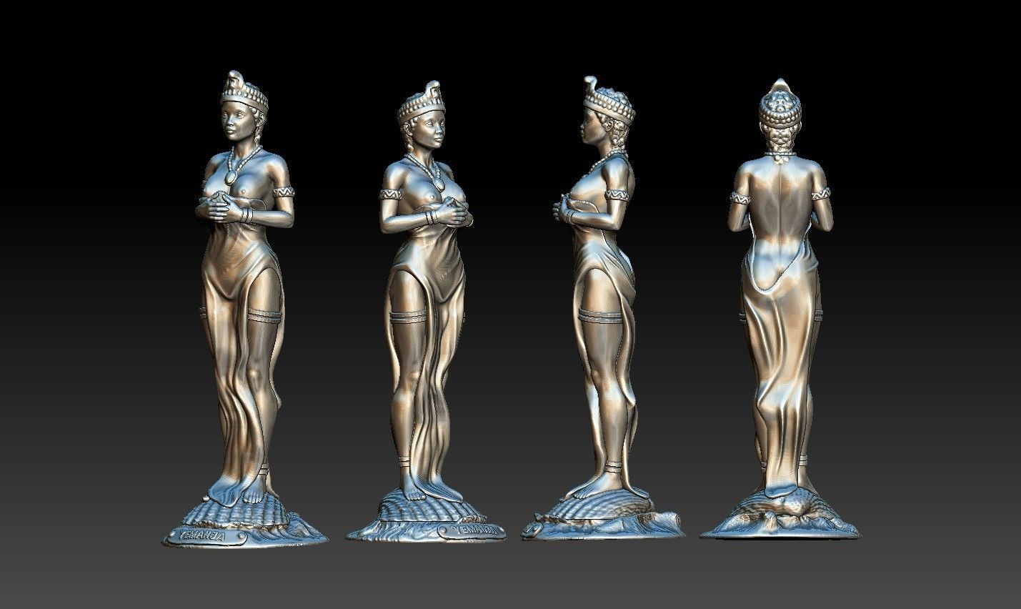 Statue or image of Yoruba goddess or deity Yemanja 3D print model_1