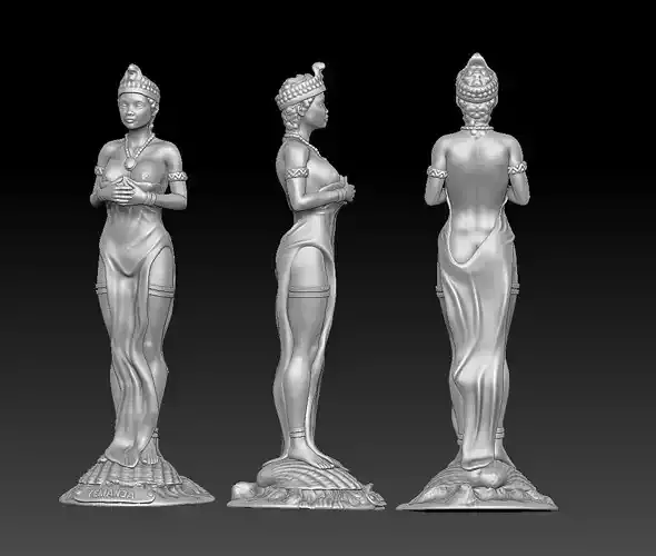 Statue or image of Yoruba goddess or deity Yemanja 3D print model