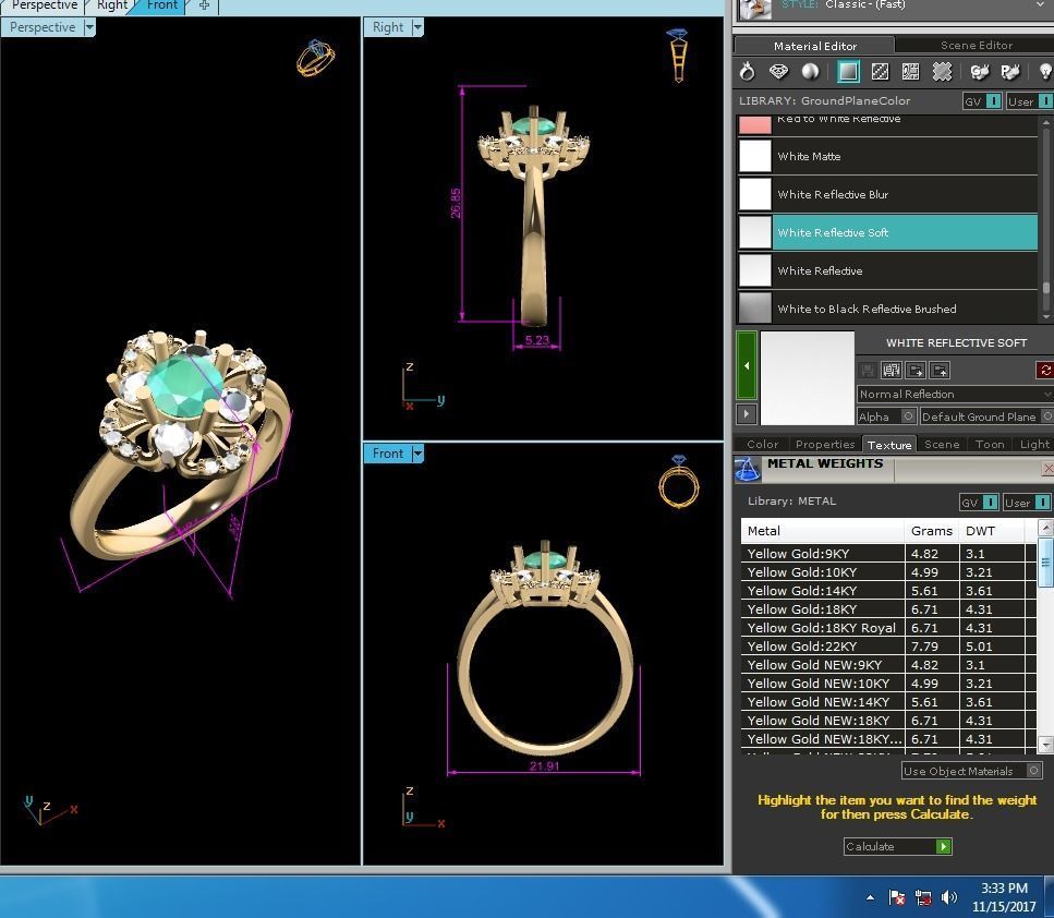 Solitaire Wedding Engagement Ring 3dm STL FBX OBJ Render Details 3D print model_5