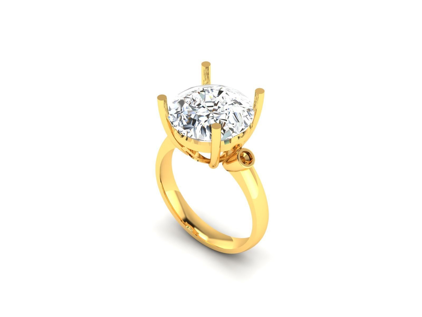 Solitaire Wedding Engagement Ring 3dm STL FBX OBJ Render Details 3D print model_9