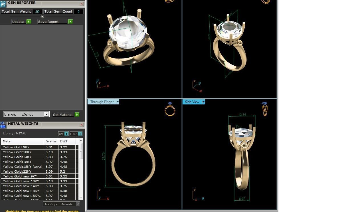 Solitaire Wedding Engagement Ring 3dm STL FBX OBJ Render Details 3D print model_6