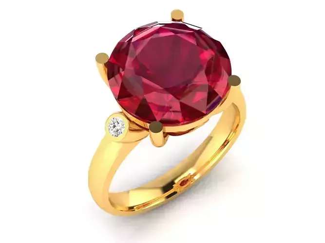 Solitaire Wedding Engagement Ring 3dm STL FBX OBJ Render Details 3D print model