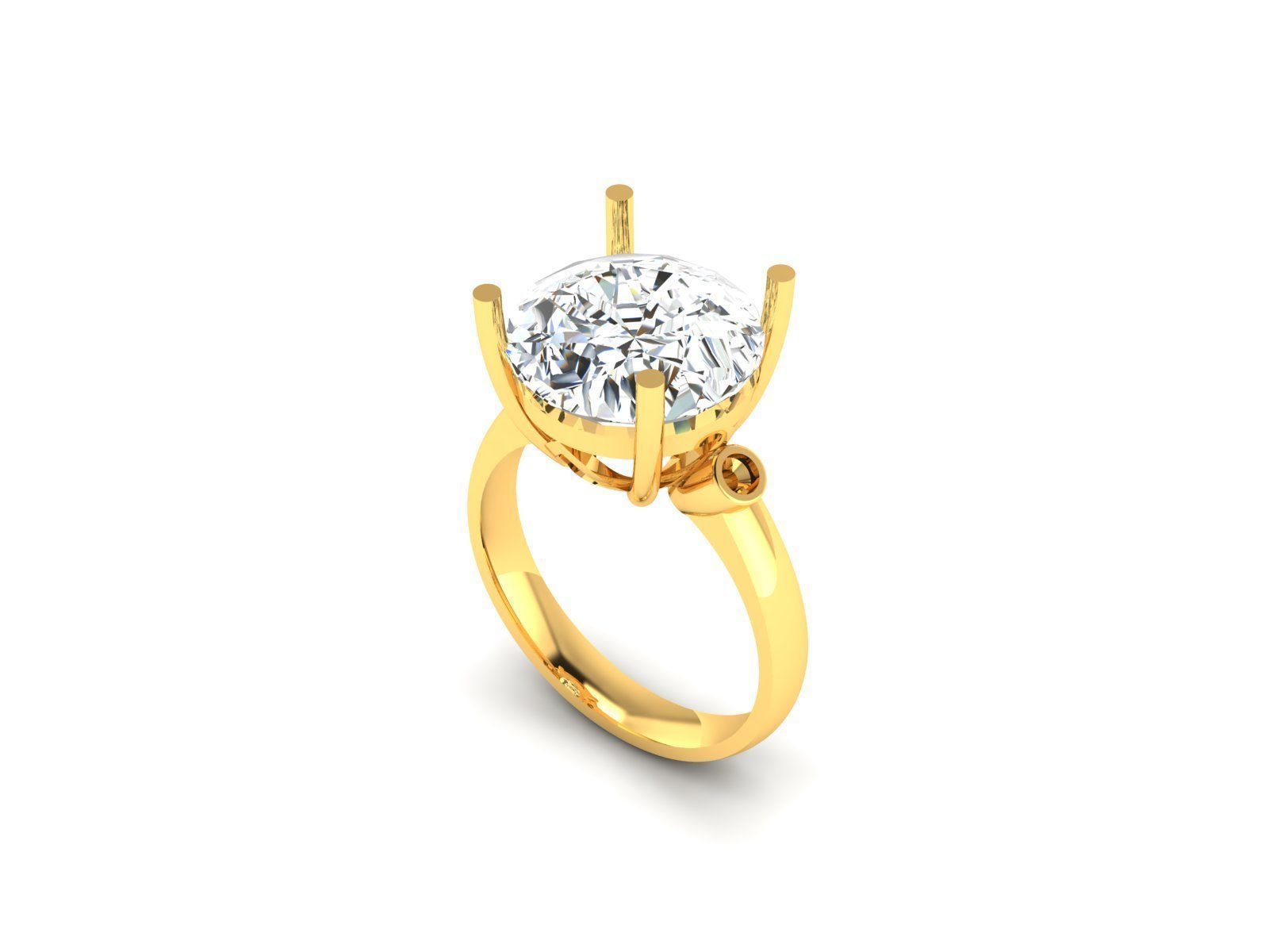 Solitaire Wedding Engagement Ring 3dm STL FBX OBJ Render Details 3D print model_12