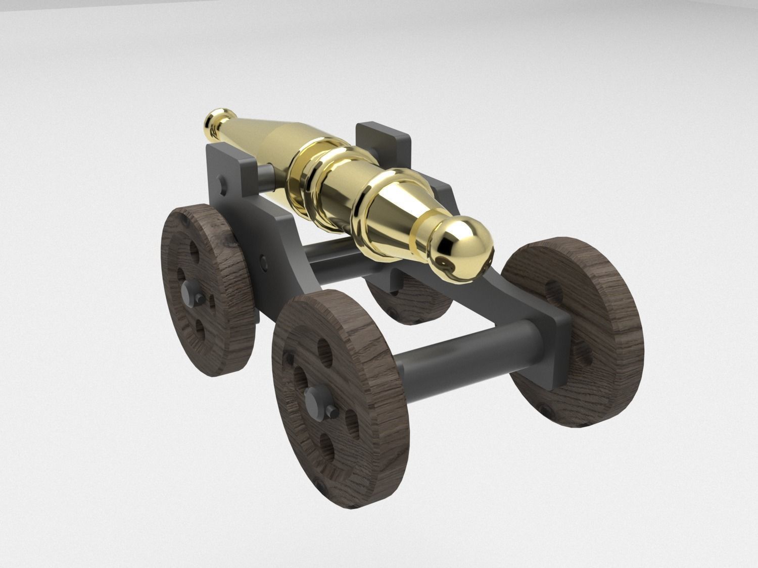 Cannon on wheels 3D model_7