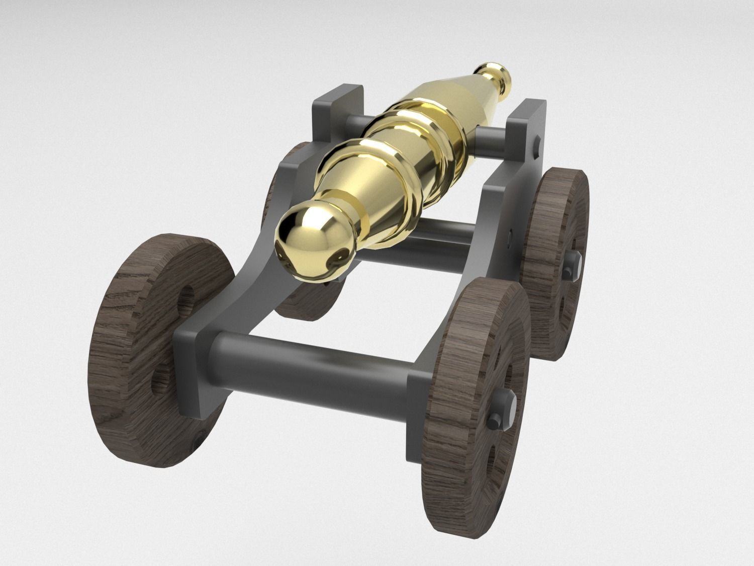 Cannon on wheels 3D model_8