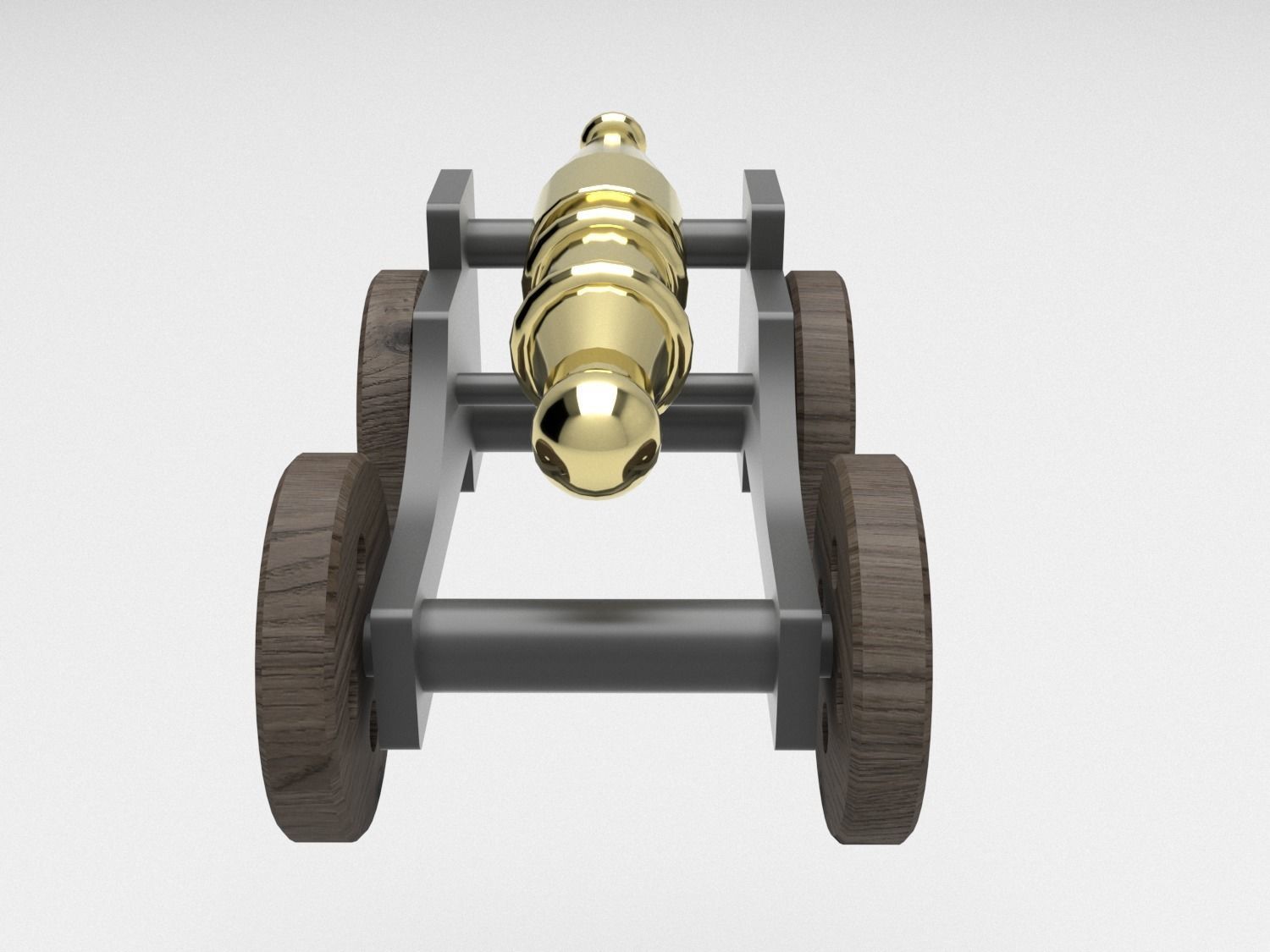 Cannon on wheels 3D model_3