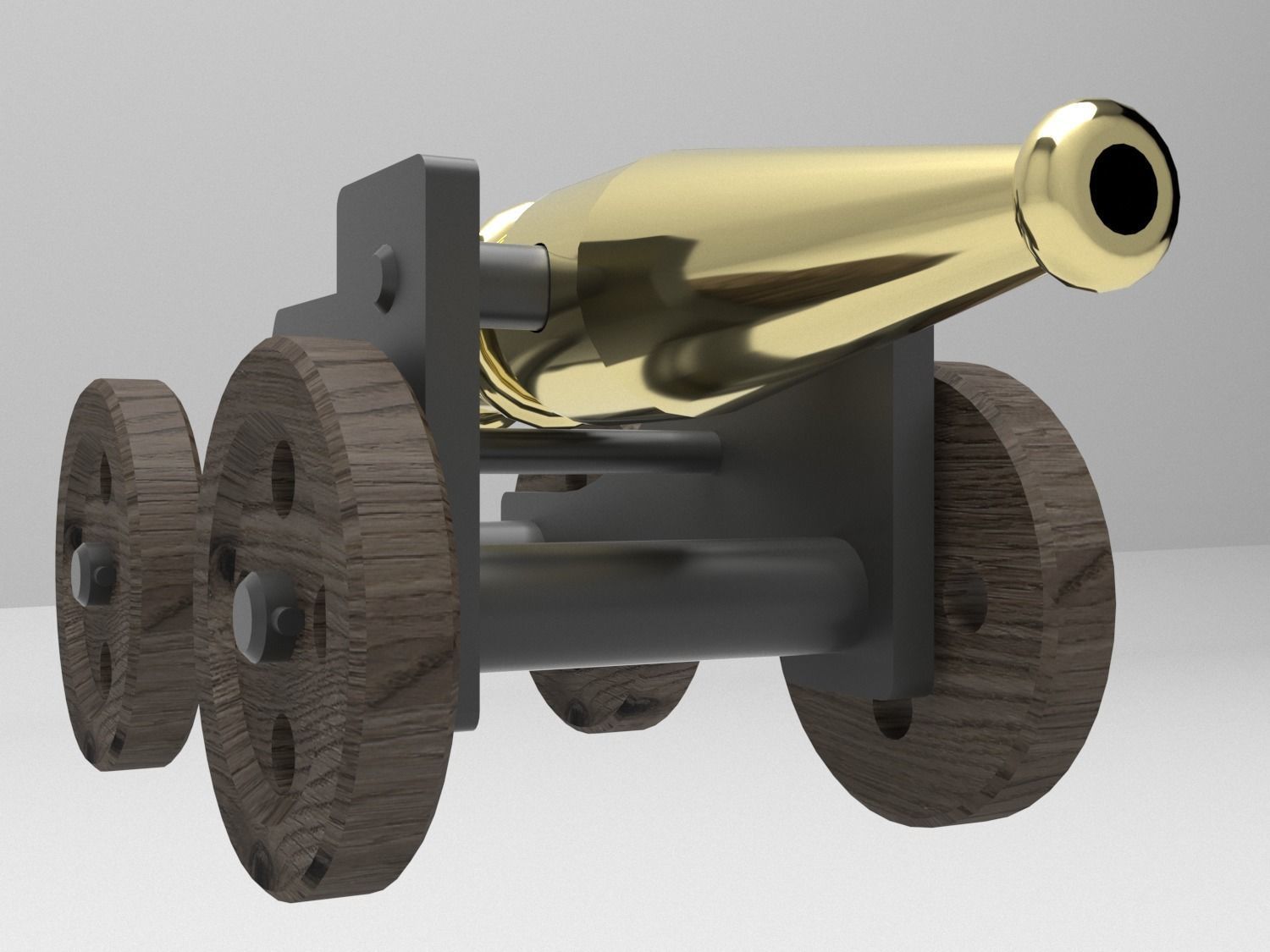 Cannon on wheels 3D model_9