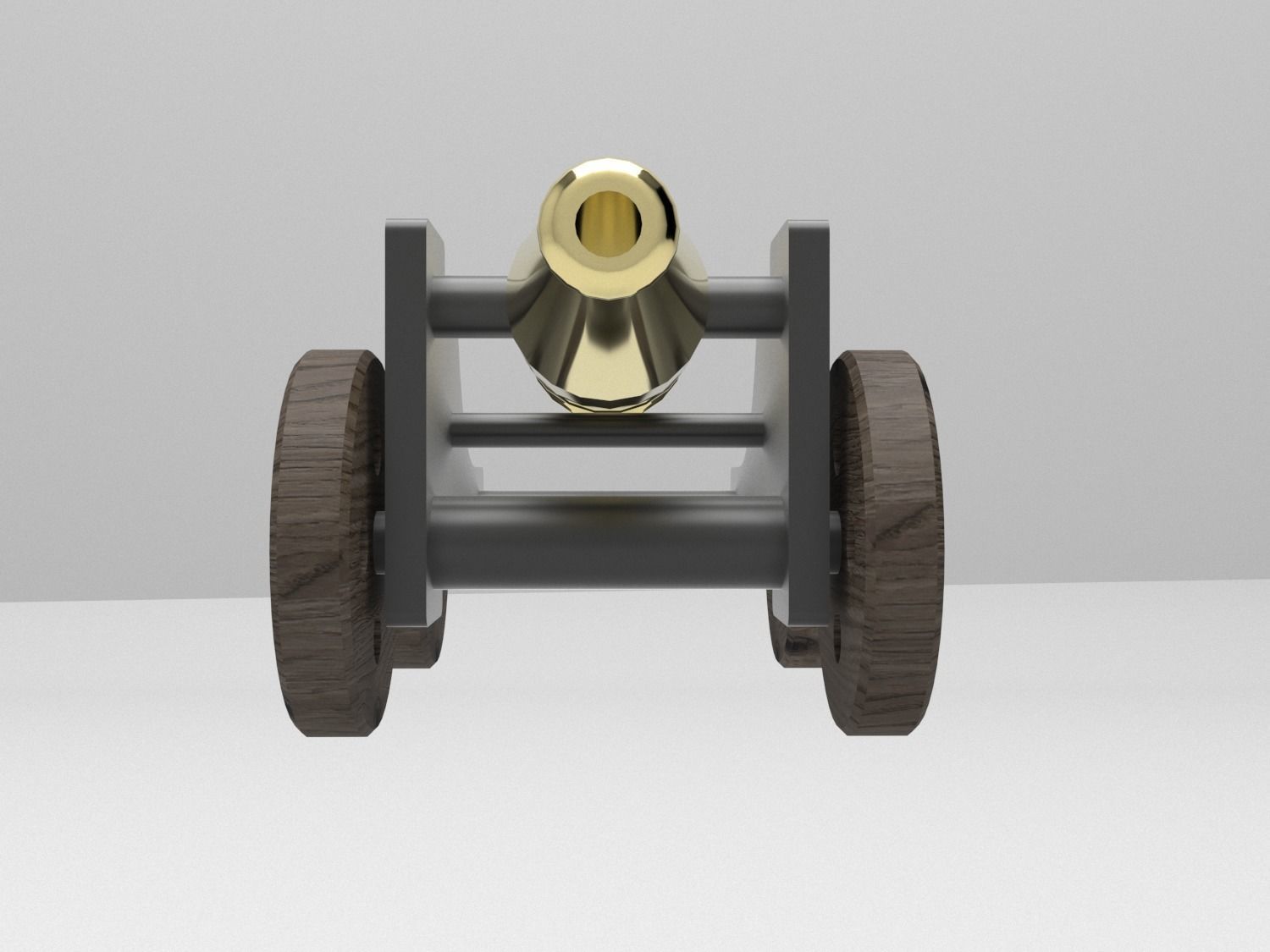 Cannon on wheels 3D model_5