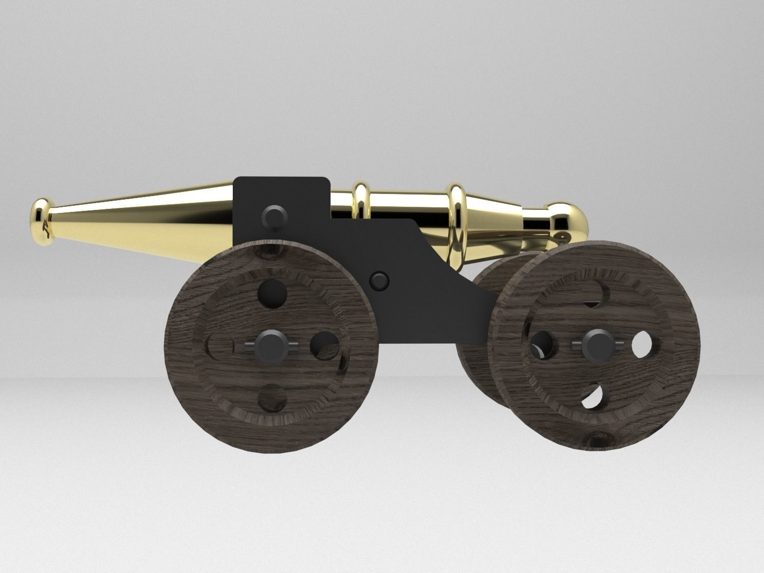 Cannon on wheels 3D model_6