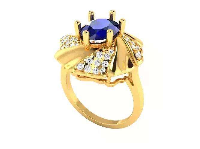 Solitaire Wedding Engagement Ring 3dm STL FBX OBJ Render Details