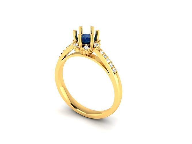 Solitaire Wedding Engagement Ring 3dm STL FBX OBJ Render Details 3D print model