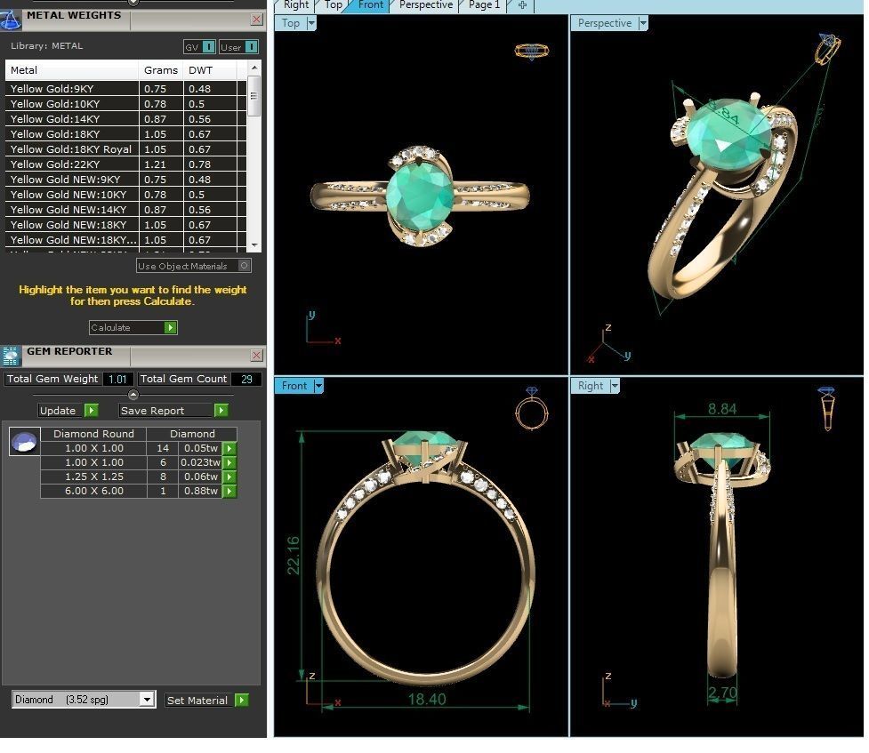 Solitaire Wedding Engagement Ring 3dm STL FBX OBJ Render Details 3D print model_6