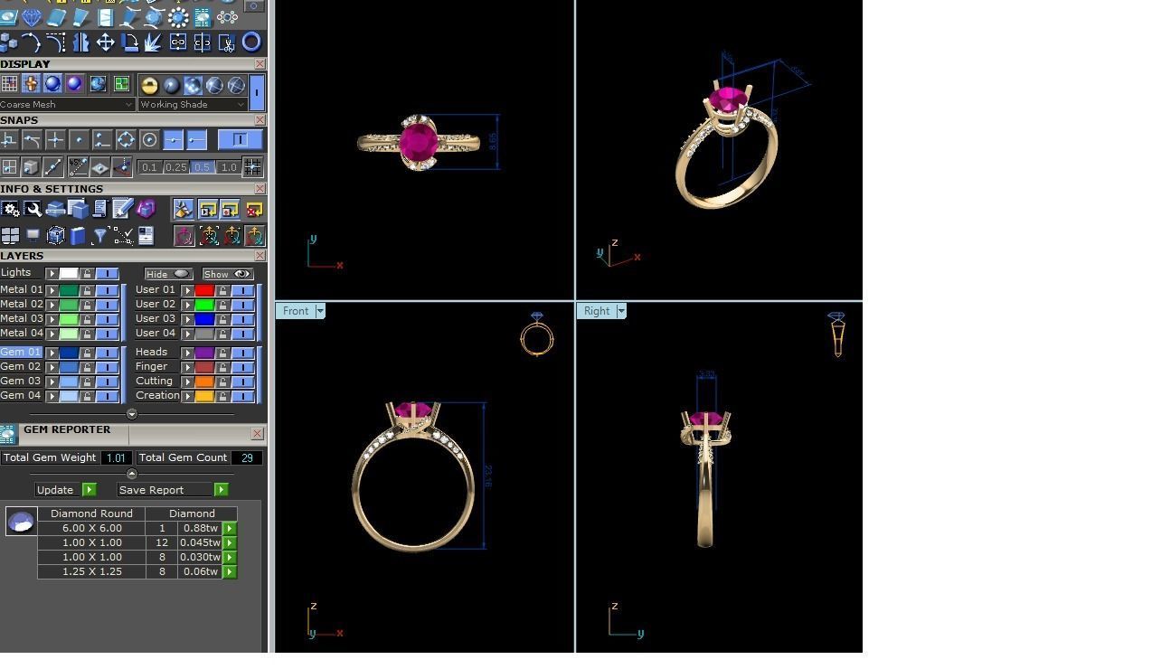 Solitaire Wedding Engagement Ring 3dm STL FBX OBJ Render Details 3D print model_11