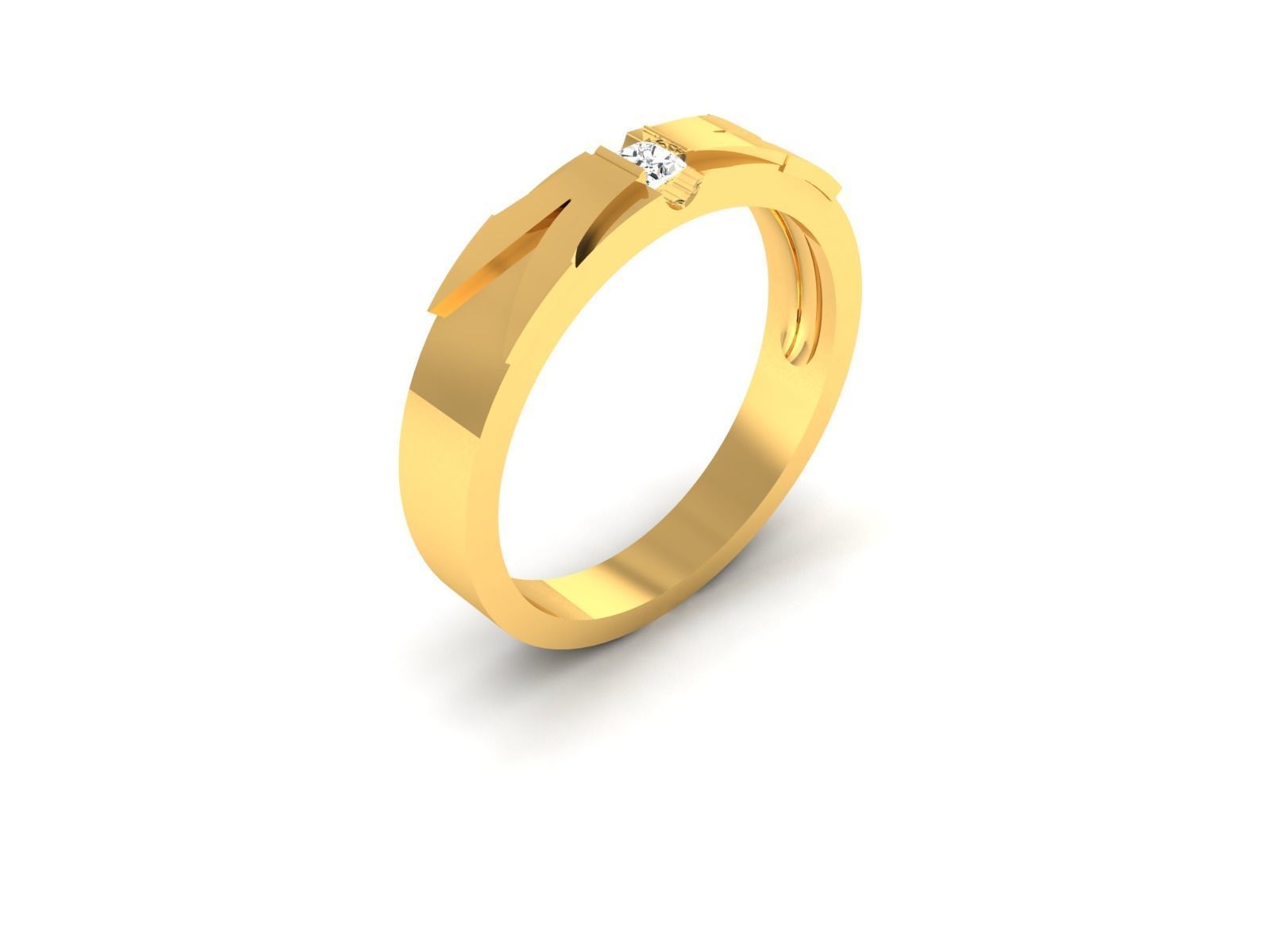 Solitaire Wedding Engagement Ring 3D print model_1