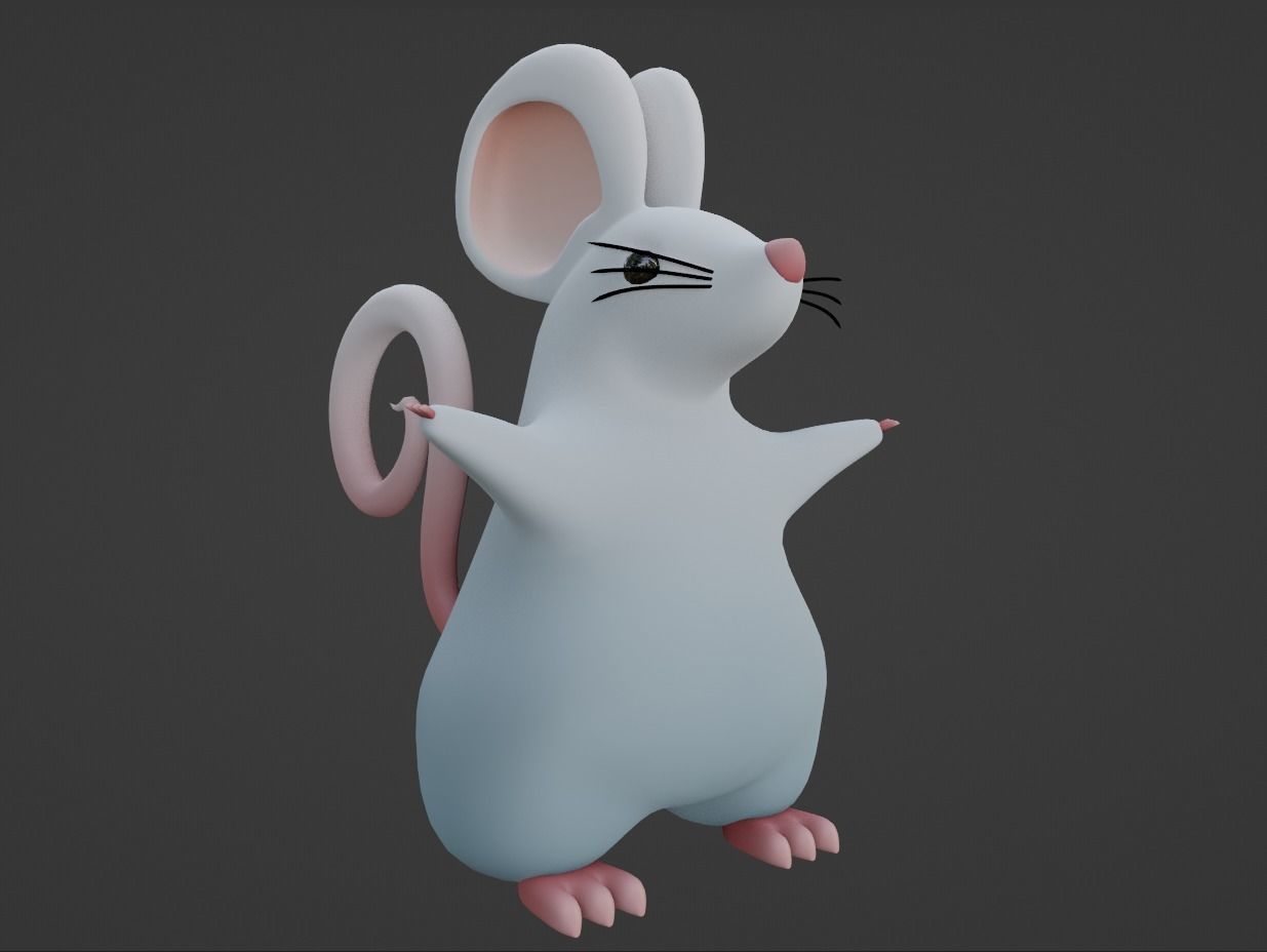 Cartoon Hamster Not Rigged 3D model_1