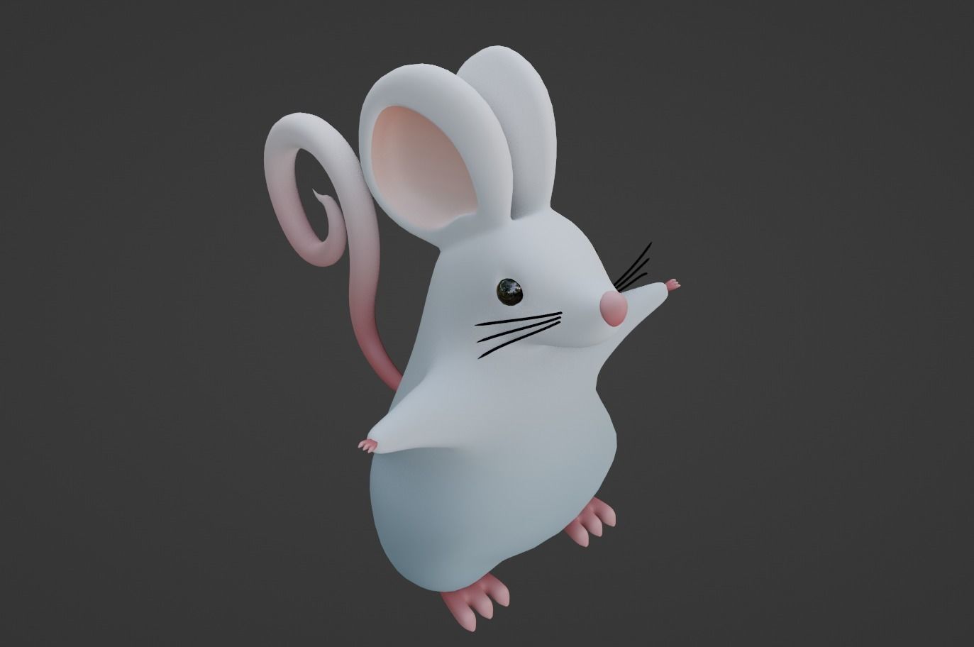 Cartoon Hamster Not Rigged 3D model_5