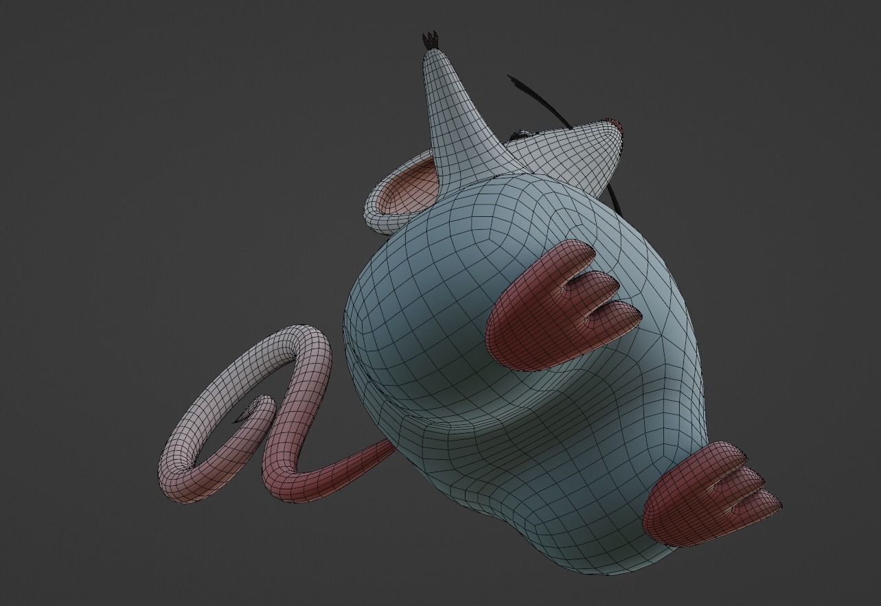 Cartoon Hamster Not Rigged 3D model_9