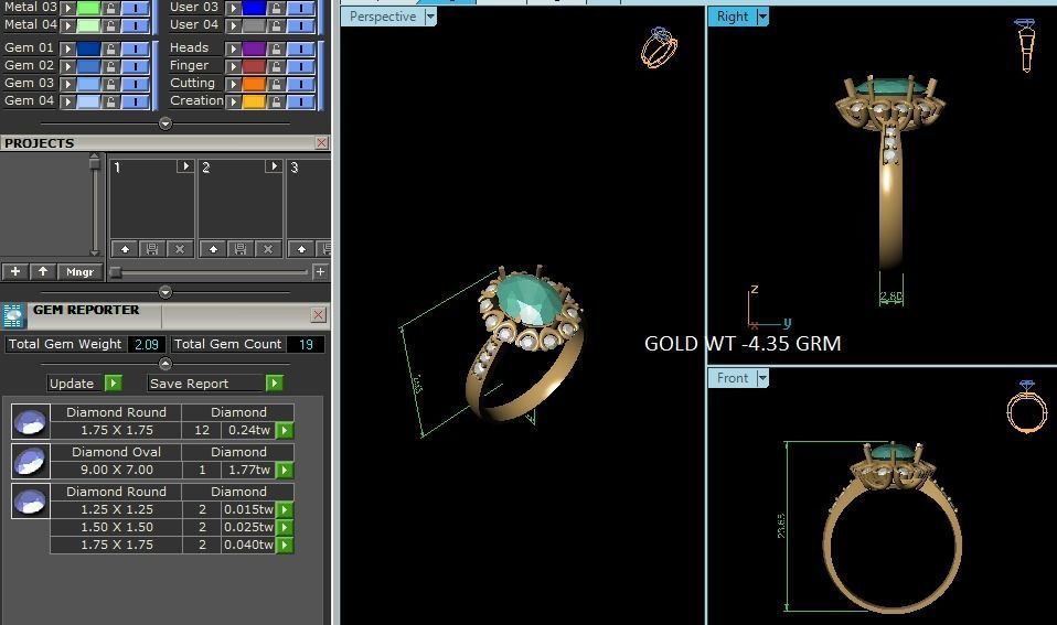 Solitaire Wedding Engagement Oval Ring 3D print model_6