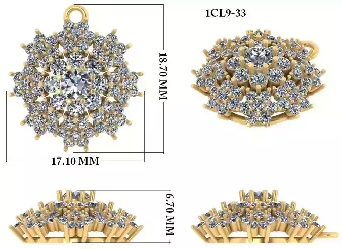 Women Pendant 3dm render detail