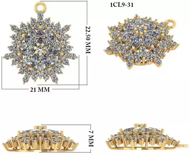 Women Pendant 3dm render detail