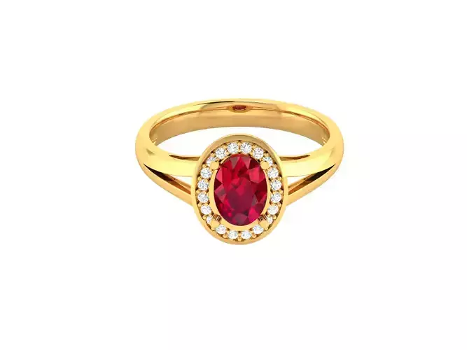 Solitaire Engagement Wedding Oval Ring 3D print model