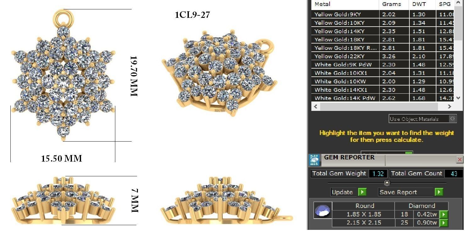 Women Pendant 3dm render detail 3D print model_1