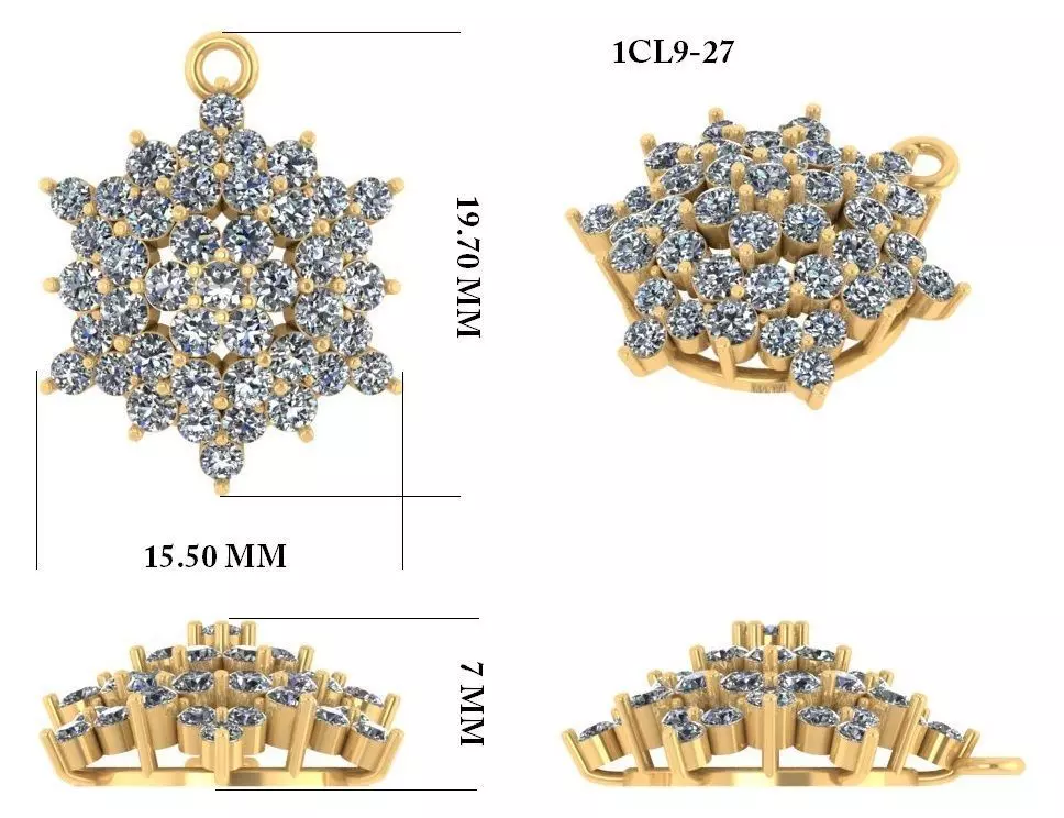 Women Pendant 3dm render detail 3D print model_0